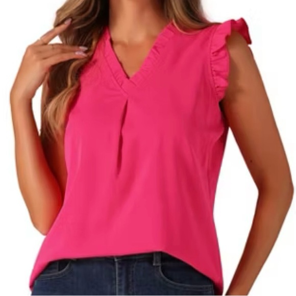 Allegra K Women's Ruffled Sleeveless Blouses Size L, NWT - Picture 1 of 8